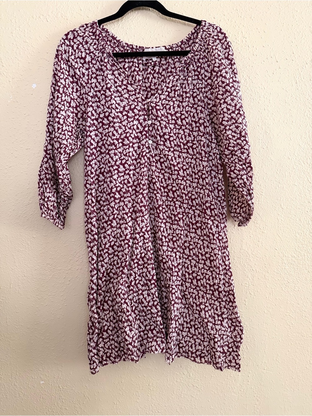 The Great | Derby Dress in Maroon Shadow Floral - Size 0 (XS) (0-2) - Picture 2 of 6